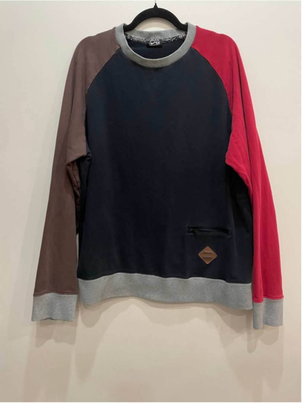 Nike 6.0 Skateboard Colorblock Crewneck Sweatshirt Men XXL Retro Y2K Grunge